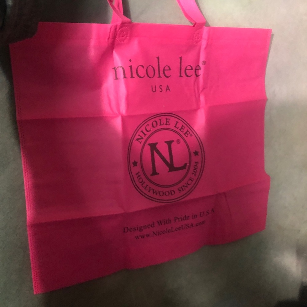 Nicole Lee pink cloth reusable shopper bag